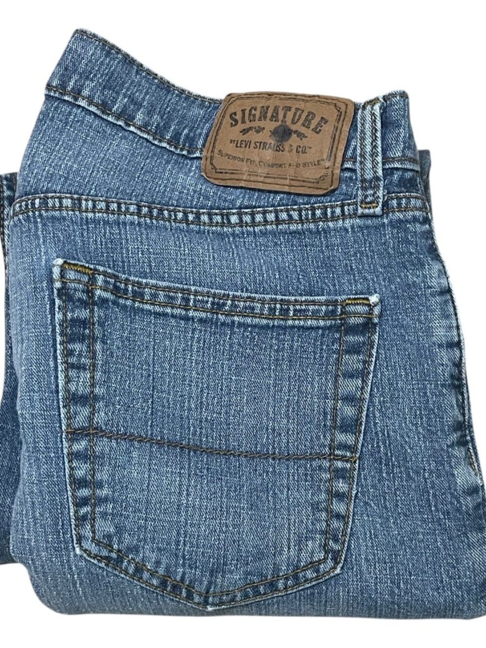 Levi Signature Jeans Mens 32x31 Actual Measurements Straight Stretch Denim Clean